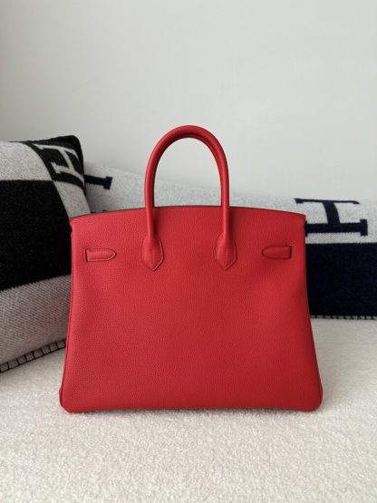  Hermes Birkin 35 Q5 Rouge casaque Handmade Togo Sliver #3534 - Image 10
