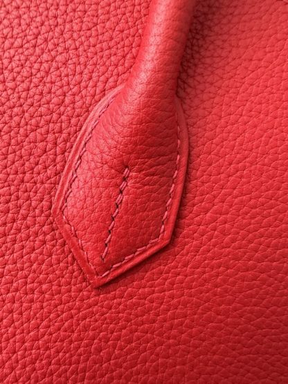  Hermes Birkin 35 Q5 Rouge casaque Handmade Togo Sliver #3534 - Image 4