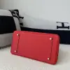  Hermes Birkin 35 Q5 Rouge casaque Handmade Togo Sliver #3534 - Image 8