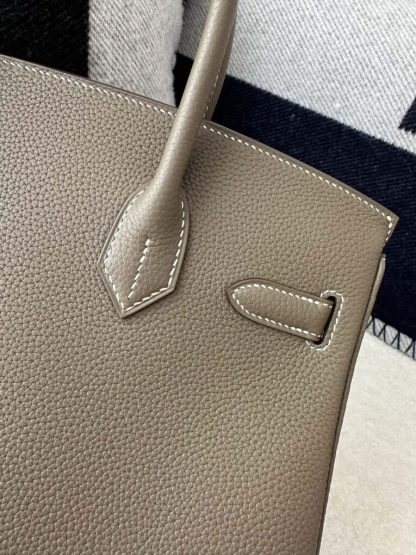  Hermes Birkin 30cm CK18 Etoupe grey Handmade Hand Stitching togo Gold #3532 - Image 7