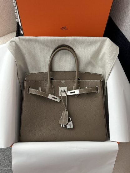  Hermes Birkin 30cm CK18 Etoupe grey Handmade Hand Stitching togo Gold #3532 - Image 12