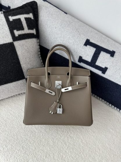  Hermes Birkin 30cm CK18 Etoupe grey Handmade Hand Stitching togo Gold #3532 - Image 13