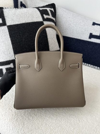  Hermes Birkin 30cm CK18 Etoupe grey Handmade Hand Stitching togo Gold #3532 - Image 10