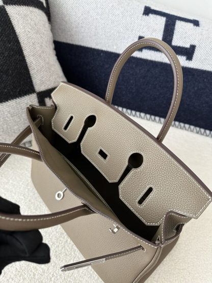  Hermes Birkin 30cm CK18 Etoupe grey Handmade Hand Stitching togo Gold #3532 - Image 5