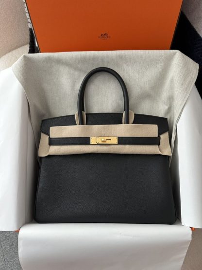  Hermes Birkin 30cm CC89 Noir Handmade Hand Stitching togo Gold #3531 - Image 13