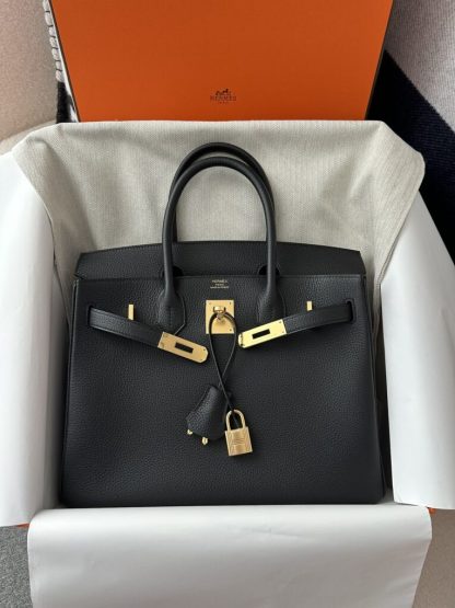  Hermes Birkin 30cm CC89 Noir Handmade Hand Stitching togo Gold #3531 - Image 14