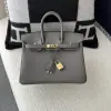  Hermes Birkin 25cm CC8F Etain Handmade Hand Stitching Togo Gold Hardware #3508 - Image 13