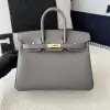  Hermes Birkin 25cm CC8F Etain Handmade Hand Stitching Togo Gold Hardware #3508 - Image 14