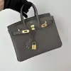  Hermes Birkin 25cm CC8F Etain Handmade Hand Stitching Togo Gold Hardware #3508 - Image 10