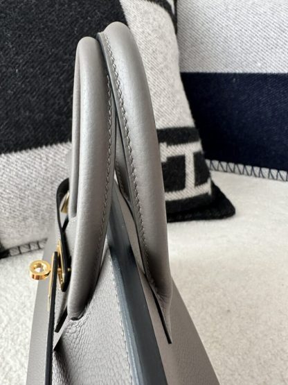  Hermes Birkin 25cm CC8F Etain Handmade Hand Stitching Togo Gold Hardware #3508 - Image 6