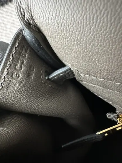  Hermes Birkin 25cm CC8F Etain Handmade Hand Stitching Togo Gold Hardware #3508 - Image 2