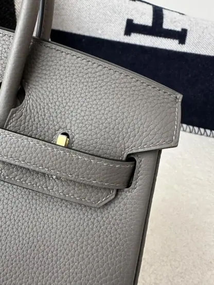  Hermes Birkin 25cm CC8F Etain Handmade Hand Stitching Togo Gold Hardware #3508 - Image 7