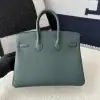  Hermes Birkin 25cm 6O Vert cypres Handmade Hand Stitching Togo Gold #3516 - Image 10