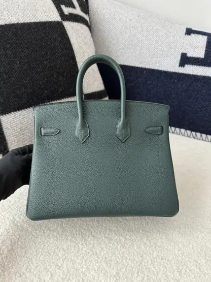  Hermes Birkin 25cm 6O Vert cypres Handmade Hand Stitching Togo Gold #3516 - Image 10