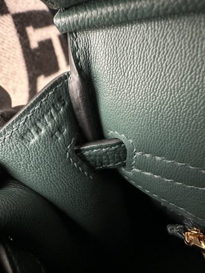  Hermes Birkin 25cm 6O Vert cypres Handmade Hand Stitching Togo Gold #3516 - Image 2