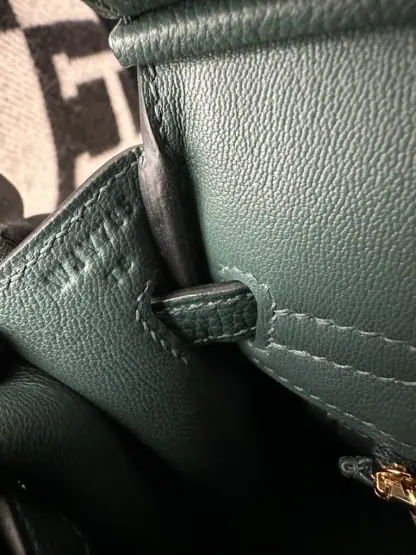  Hermes Birkin 25cm 6O Vert cypres Handmade Hand Stitching Togo Gold #3516 - Image 2