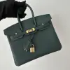  Hermes Birkin 25cm 6O Vert cypres Handmade Hand Stitching Togo Gold #3516 - Image 11