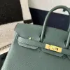  Hermes Birkin 25cm 6O Vert cypres Handmade Hand Stitching Togo Gold #3516 - Image 5