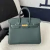  Hermes Birkin 25cm 6O Vert cypres Handmade Hand Stitching Togo Gold #3516 - Image 12