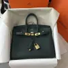  Hermes Birkin 25cm 6O Vert cypres Handmade Hand Stitching Togo Gold #3516 - Image 13