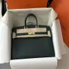  Hermes Birkin 25cm 6O Vert cypres Handmade Hand Stitching Togo Gold #3516 - Image 14