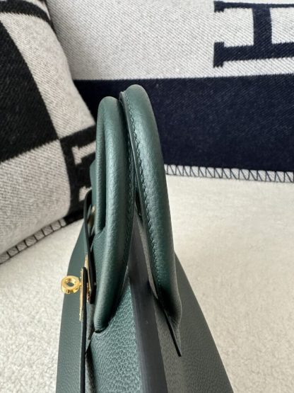  Hermes Birkin 25cm 6O Vert cypres Handmade Hand Stitching Togo Gold #3516 - Image 9