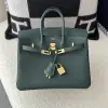  Hermes Birkin 25cm 6O Vert cypres Handmade Hand Stitching Togo Gold #3516 - Image 7