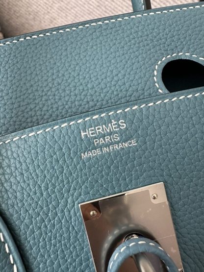  Hermes Birkin D2 New Blue jean Handmade Hand Stitching togo Sliver #3531 - Image 2
