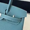  Hermes Birkin 25cm D2 New Blue jean Handmade Hand Stitching Togo Sliver #3506 - Image 3