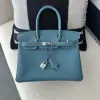  Hermes Birkin 25cm D2 New Blue jean Handmade Hand Stitching Togo Sliver #3506 - Image 14