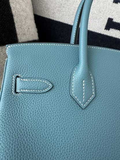  Hermes Birkin D2 New Blue jean Handmade Hand Stitching togo Sliver #3531 - Image 4
