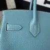  Hermes Birkin 25cm D2 New Blue jean Handmade Hand Stitching Togo Sliver #3506 - Image 5
