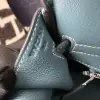  Hermes Birkin 25cm D2 New Blue jean Handmade Hand Stitching Togo Sliver #3506 - Image 7