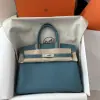  Hermes Birkin 25cm D2 New Blue jean Handmade Hand Stitching Togo Sliver #3506 - Image 15
