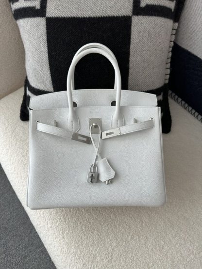  Hermes Birkin 30cm 01 Blank Handmade Hand Stitching togo Sliver #3530 - Image 2