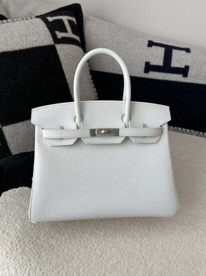 Replica Hermes Birkin 30cm 01 Blank Handmade Hand Stitching togo Sliver #3530
