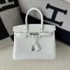  Hermes Birkin 30cm 01 Blank Handmade Hand Stitching togo Sliver #3530 - Image 11