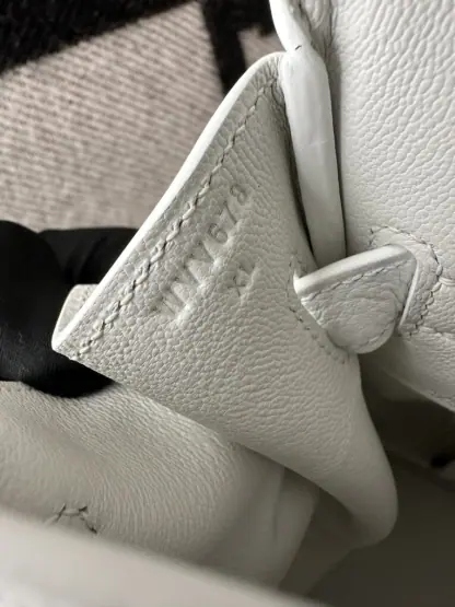  Hermes Birkin 30cm 01 Blank Handmade Hand Stitching togo Sliver #3530 - Image 3