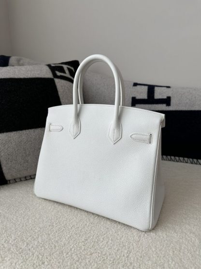  Hermes Birkin 30cm 01 Blank Handmade Hand Stitching togo Sliver #3530 - Image 12