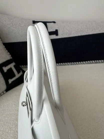  Hermes Birkin 30cm 01 Blank Handmade Hand Stitching togo Sliver #3530 - Image 8