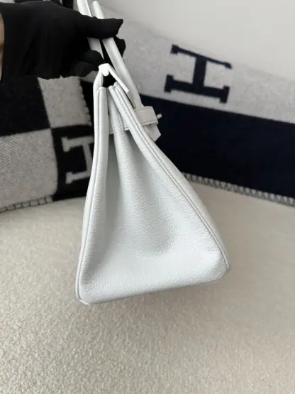  Hermes Birkin 30cm 01 Blank Handmade Hand Stitching togo Sliver #3530 - Image 9