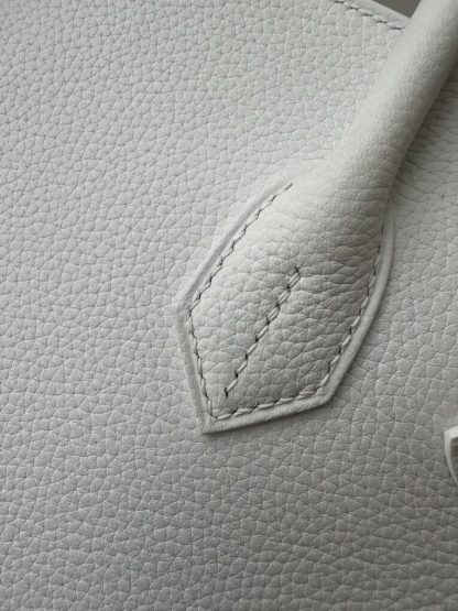  Hermes Birkin 30cm 01 Blank Handmade Hand Stitching togo Sliver #3530 - Image 10