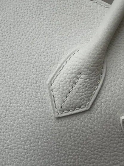  Hermes Birkin 30cm 01 Blank Handmade Hand Stitching togo Sliver #3530 - Image 10