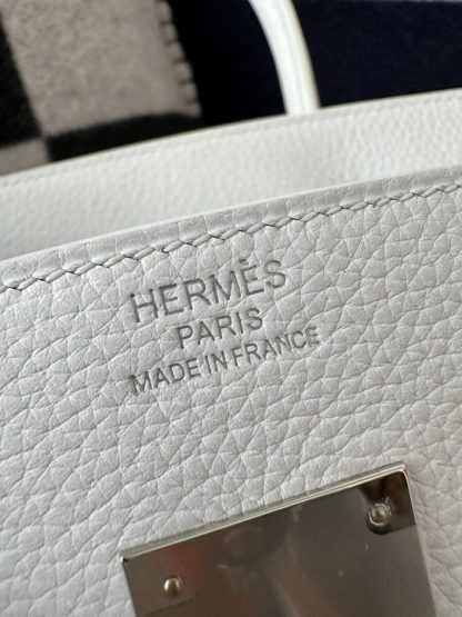  Hermes Birkin 30cm 01 Blank Handmade Hand Stitching togo Sliver #3530 - Image 5