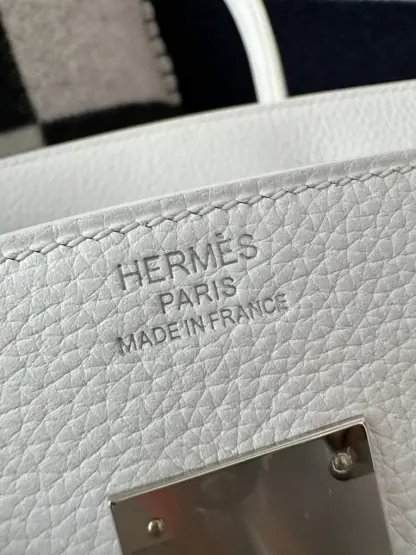  Hermes Birkin 30cm 01 Blank Handmade Hand Stitching togo Sliver #3530 - Image 5