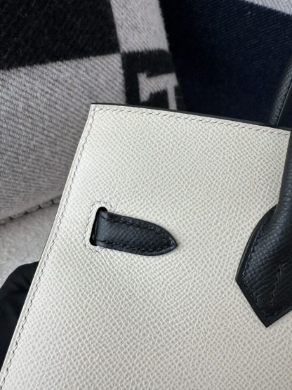  Hermes Birkin 25cm CC10 Carie & CC89 Noir Handmade Hand Stitching Epsom #3504 - Image 6