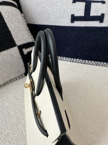  Hermes Birkin 25cm CC10 Carie & CC89 Noir Handmade Hand Stitching Epsom #3504 - Image 8