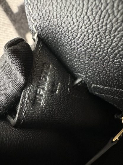  Hermes Birkin 25cm CC10 Carie & CC89 Noir Handmade Hand Stitching Epsom #3504 - Image 2