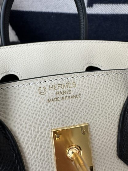  Hermes Birkin 25cm CC10 Carie & CC89 Noir Handmade Hand Stitching Epsom #3504 - Image 5