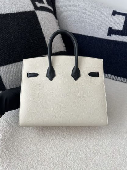  Hermes Birkin 25cm CC10 Carie & CC89 Noir Handmade Hand Stitching Epsom #3504 - Image 10